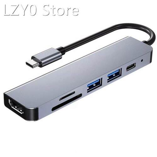 USB C Hub 6 In 1 Multifunction Adapter, USB C To HDMI-Compat