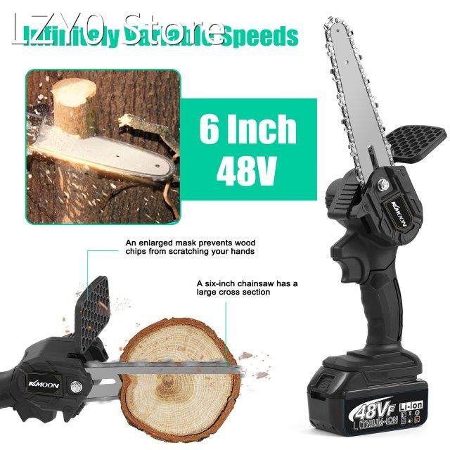 KKmoon 6 Inch 48VF Electric Chainsaw Rechargeable Pruning Sa