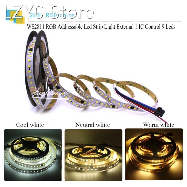 WS2811 2835 126LED/M DC12V White/ Warm White Single Color Pi