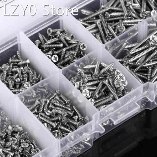 800Pcs/Lot M2 Cross Drive Flat Head Self-Tapping Screws with