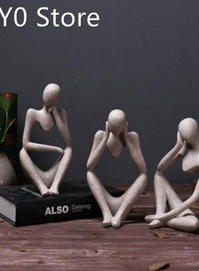 Forgetive Hars Standbeelden Creatieve Abstracte Denker Mense