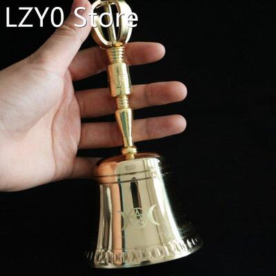 Brass Hand Bell Altar Star Triple Moon Ritual Brass Bells Wi