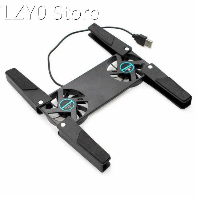 2 Fans Foldable Laptop Cooling Cooler Pad Stand USB Powered