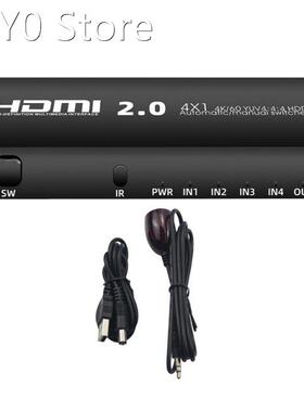 4X1 HDMI Switch 4K 60Hz 4 Port HDMI Switch Box with IR Recei