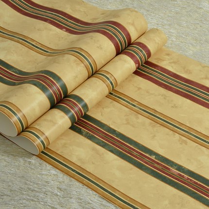 PAYSOTA American Style Vertical Striped Wallpaper Nostalgic
