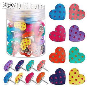 60 Pcs Creative Heart Style Colored Pushpins Home Kindergart