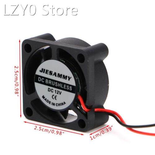 M5TE DC 12V 25*25*10mm Small 2-Wire Brushless Cooling Fan 25