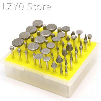 50 Pieces Diamond Burr Bits Drill Kit Rotary Burrs Set Grind