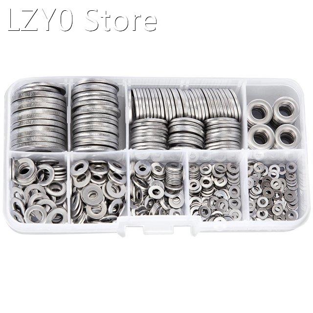 580PCS/Box Stainless Steel M2 M2.5 M3 M4 M5 M6 M8 M10 M12 Fl