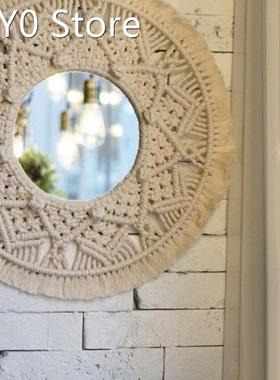Macrame Mirror Handmade Makeup Mirror Lighted Compact Wall T