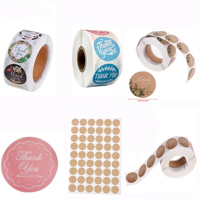 10/24/48/54/60/120/500pcs thank you stickers per roll stati