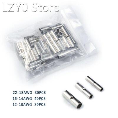 100 Pcs/set Butt Splice Wire Connector Bare Copper Tinned Cr