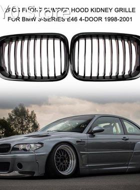 2Pcs Front Bumper Hood Kidney Grille Racing Grille Replaceme
