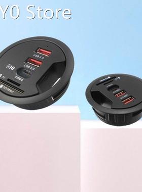 EU US Desktop Grommet Hole In-Desk Mounting 3 Ports USB 3.0