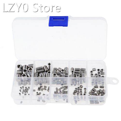 200PCS/Box M3 M4 M5 M6 M8 Stainless Steel Hex Socket Set Scr
