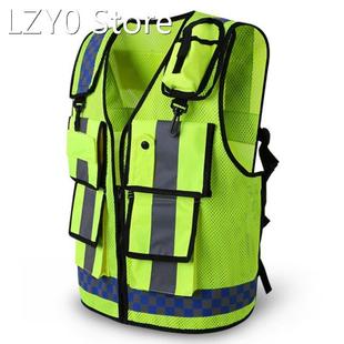 Sport Running Safety Vest Protective Front Zipper Working Hi