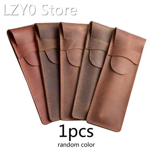 Small Pen Pouch Leather Pen Sleeve with Protective Flip Wate
