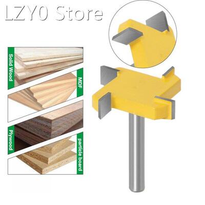 4PCS 6mm Shank 4 Edge T Type Slotting Cutter Woodworking Too