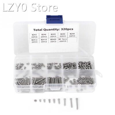 320Pcs/Set M2 Machine Screws Set Stainless Steel Screws &amp