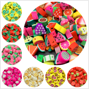 30pcs/Lot 10mm Mixed Colors Fruit Shape Clay Spacer Beads Po