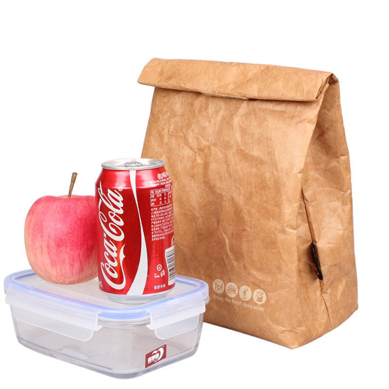 Foldable Reusable Leakproof paper Lunch Food Bag Container