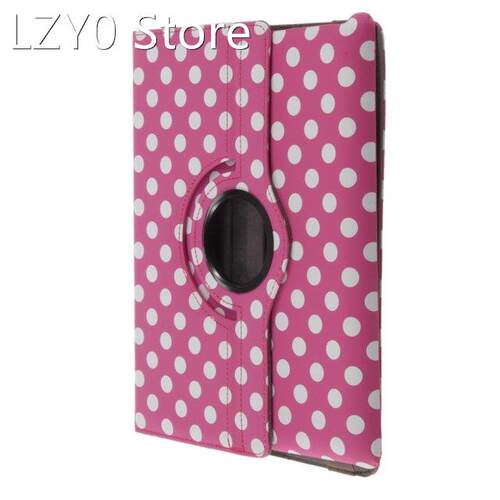 360 Rotating Polka Dot Smart Cover Leather Case Stand For iP