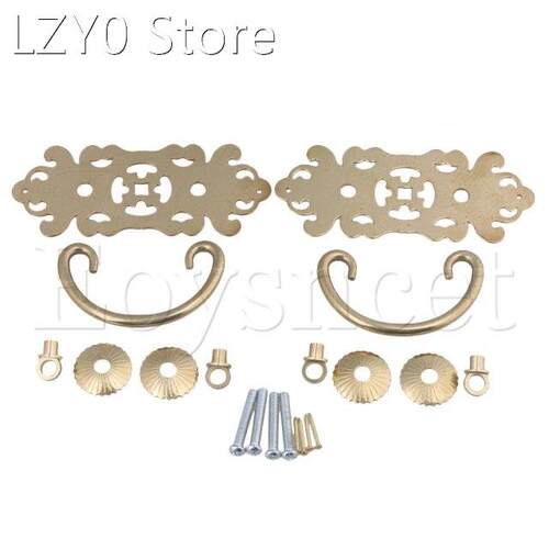 2 Pieces Brass Cabinet Cupboard Drawers Drop Pull Handle 10.