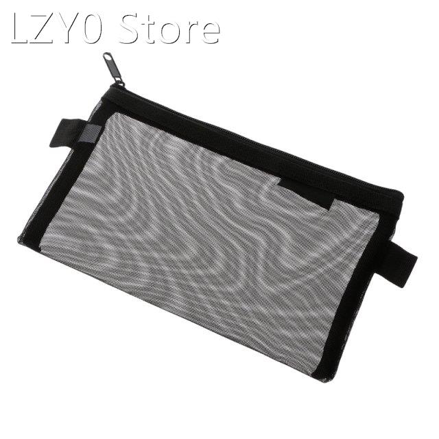 Simple Transparent Mesh Pencil Case Office Student Nylon Sch