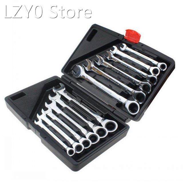 12pcs Combination Box End Ratchet Wrench Metric Hand Tool Se