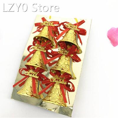 6pcs/Lot 30mm metal golden Silver bell christmas trees decor