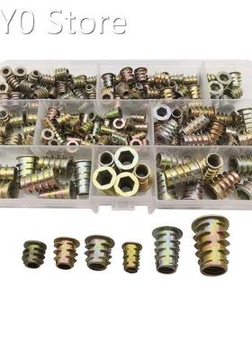 165Pcs/Box M4 M5 M6 M8 Zinc Alloy Threaded Inserts Nuts Wood