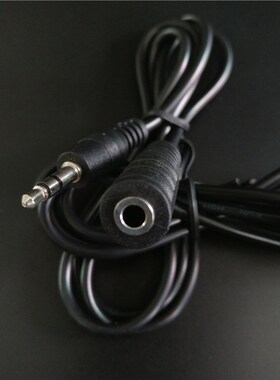 1.5M/60cm Male to Female 3.5mm Audio Black Stereo Earphone