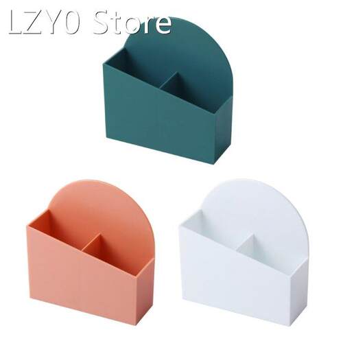 1Pc 2-grid Makeup Brush Holder Tabletop Remote Control Caddy