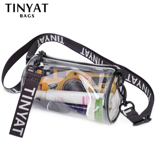 TINYAT  Transparent PVC Shoulder Bags ,crossbody Bags for W