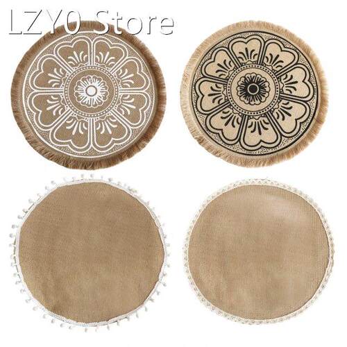 Woven Coaster Handmade Macrame Coasters Round Woven Boho Tab