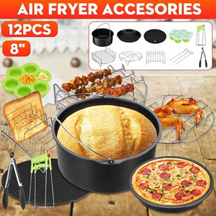 12Pcs Air Fryer Accessories 8 Inch for 4.2-6.8QT Air Fryer O