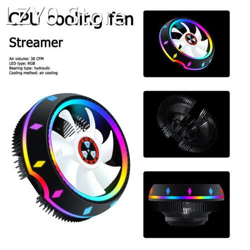 CPU Cooler Fan 4pin PWM RGB LED Cooling Silent Heatsink Fan