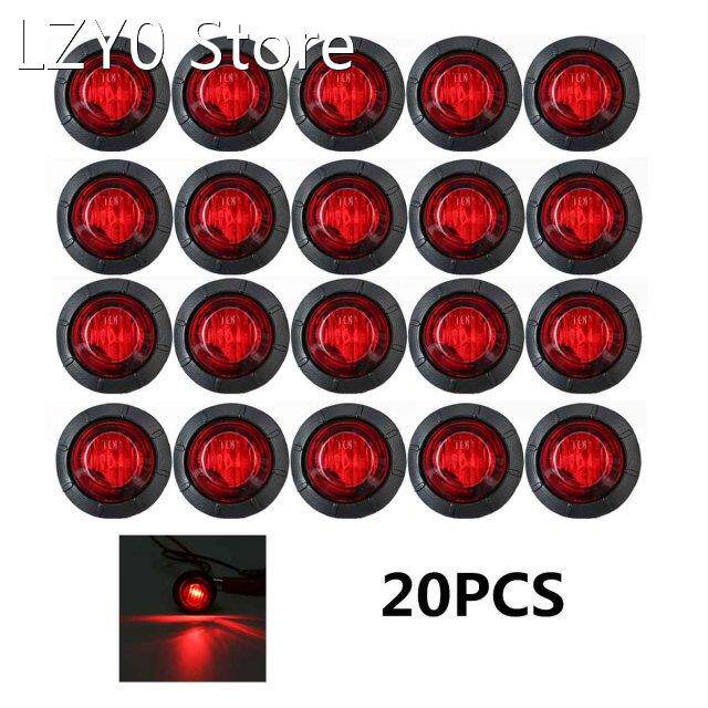20pcs Waterproof 24V LED Round Trailer Side Marker Lights Ta
