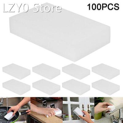 100 Pcs Cleaning White Sponge Eraser Melamine Sponge Cleaner