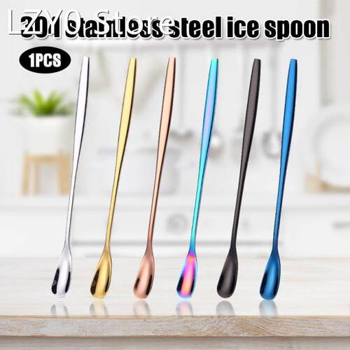304 Stainless Steel Stir Spoon Long Handle Dessert Coffee Ic