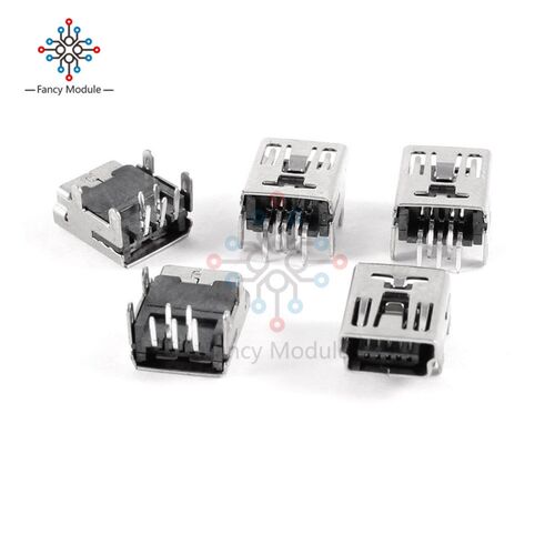 20Pcs Mini USB Type B 5 Pin Female Socket Right Angle DIP J