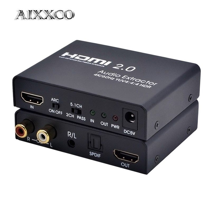 AIXXCO HDMI 2.0 to HDMI Audio Extractor Audio Extractor Sup