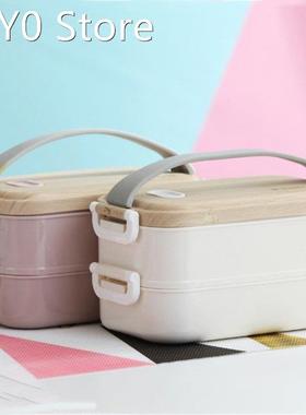 Portable Lunch Box Stainless Steel Double Layer Container La