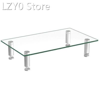 Tempered Glass Monitor Riser Desktop Stand Height Adjustable
