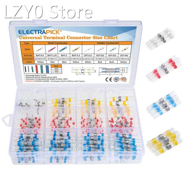 Electrapick 250pcs Heat Shrink Butt Solder Seal Wire Connect