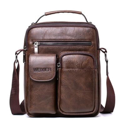 Men Shoulder Bag for 10.5'' iPad Large Men Handbag PU Leath
