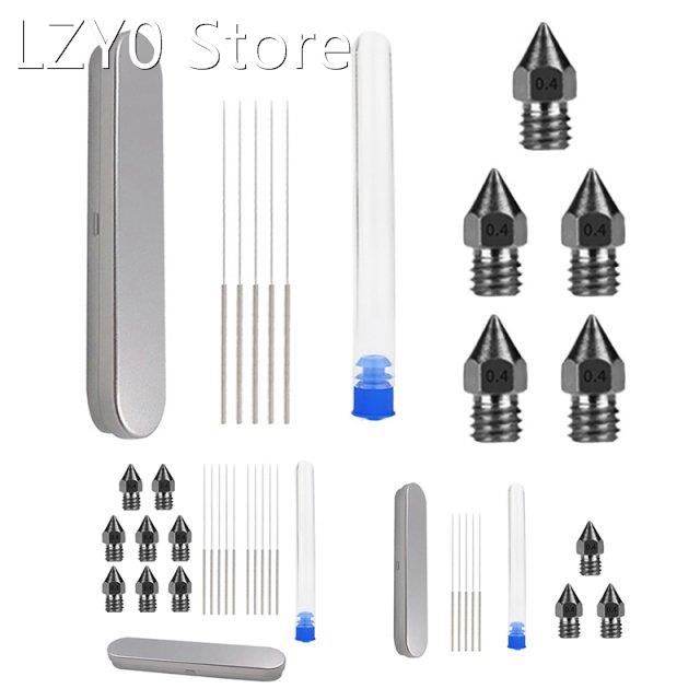 3D Printer Cleaning Tool Set 0.4mm MK8 Hardened Steel Nozzle