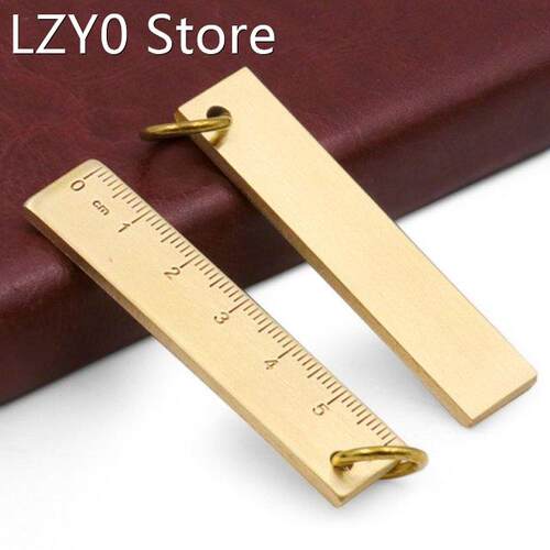 Portable 6cm Small Copper Ruler 3mm Thickened Brass Metal Ru