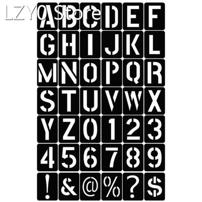 42 Pieces Letter Number Stencil Set Plastic Alphabet Paintin