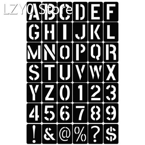 42 Pieces Letter Number Stencil Set Plastic Alphabet Paintin